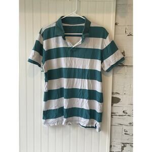 Old navy teal and white striped shirt size large